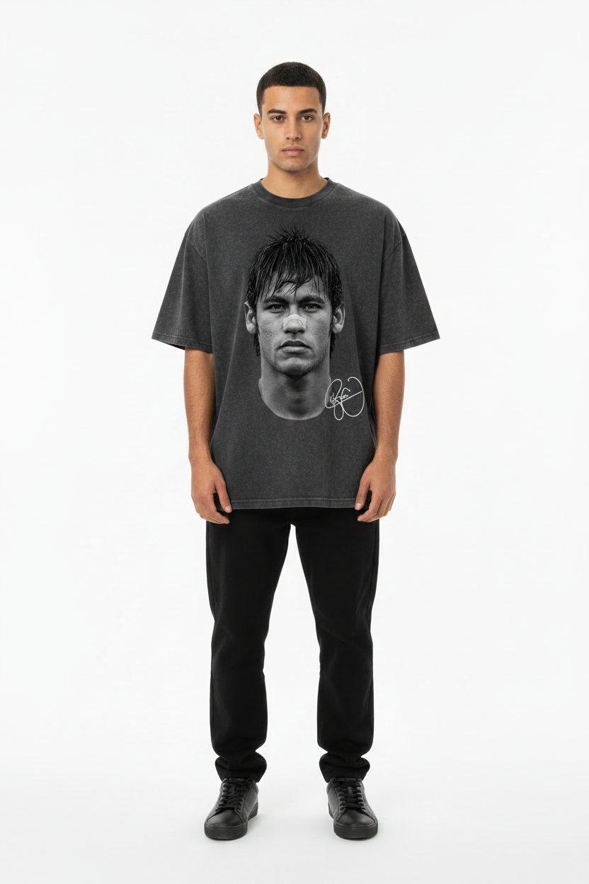 Neymar Shirt Washed Black